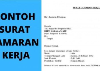 Contoh Surat Lamaran Kerja Format Lengkap