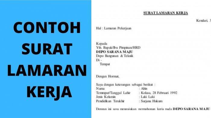 Contoh Surat Lamaran Kerja Format Lengkap