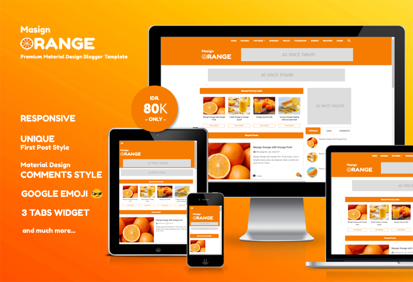 Masign Orange Blogger Template Free Download