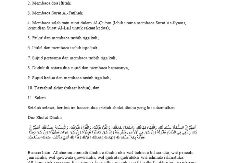 Niat dan Cara Sholat Dhuha di Akhir Ramadhan 2026, Lengkap Dzikir dan Doa