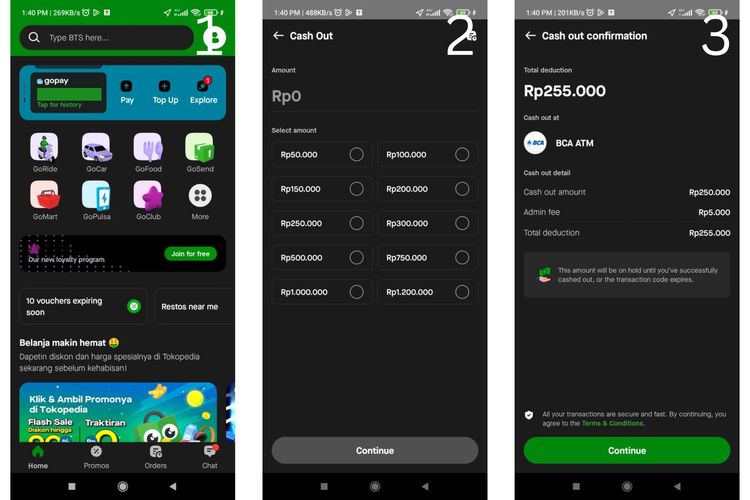 Cara tarik tunai GoPay tanpa kartu di ATM BRI dan BJB untuk mudik Lebaran