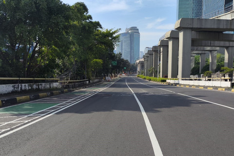Kosongnya Jalan Jakarta Saat H-2 Lebaran