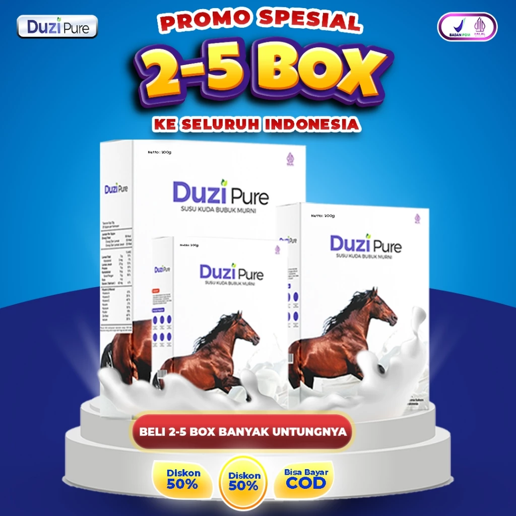 Duzi Pure – Susu Kuda Lombok Bubuk 200 Gram 3 Box