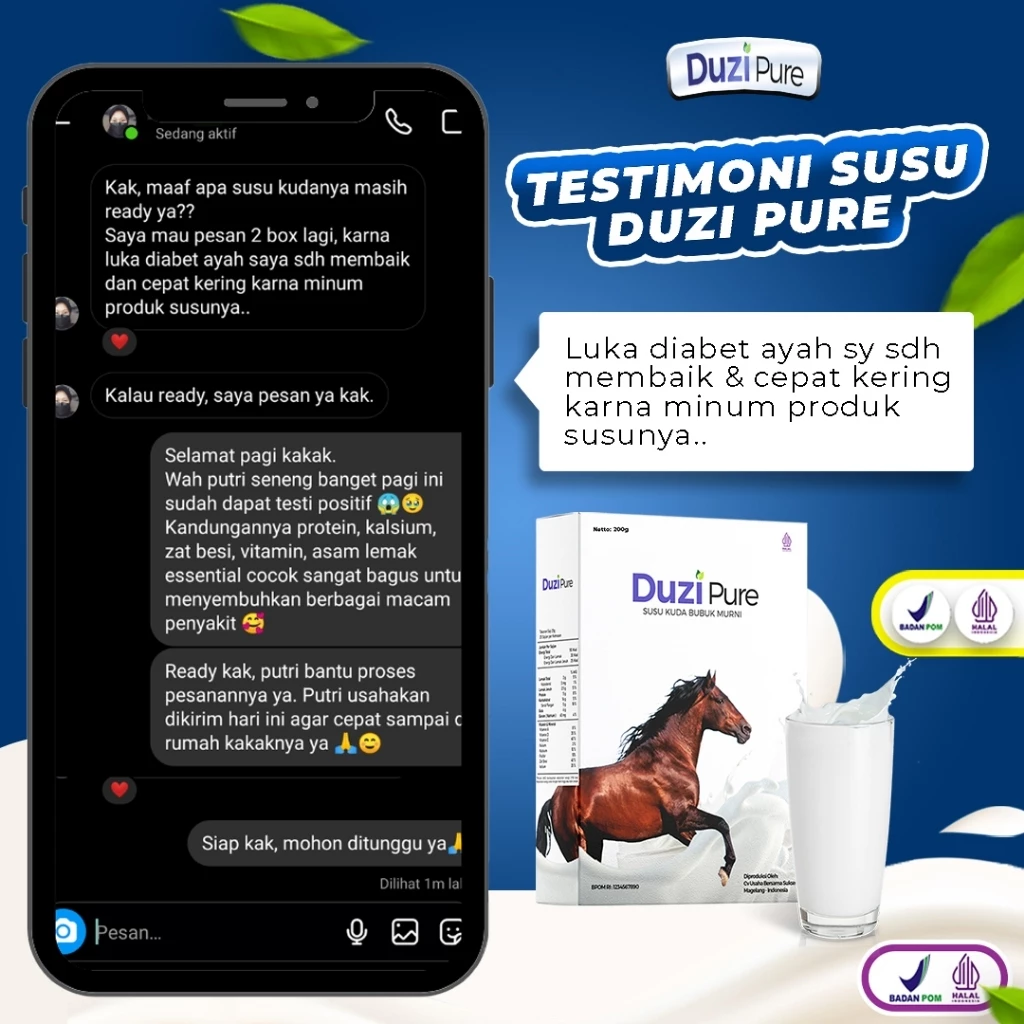 Duzi Pure – Susu Kuda Lombok Bubuk 200 Gram 3 Box