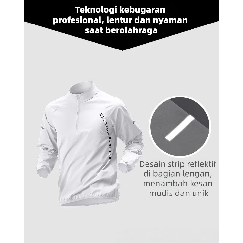 FLEXAURA Setelan Olahraga Pria 4in1 Premium Quick Dry – Half Zipper, Cocok untuk Lari, Gym, Bersepeda & Outdoor
