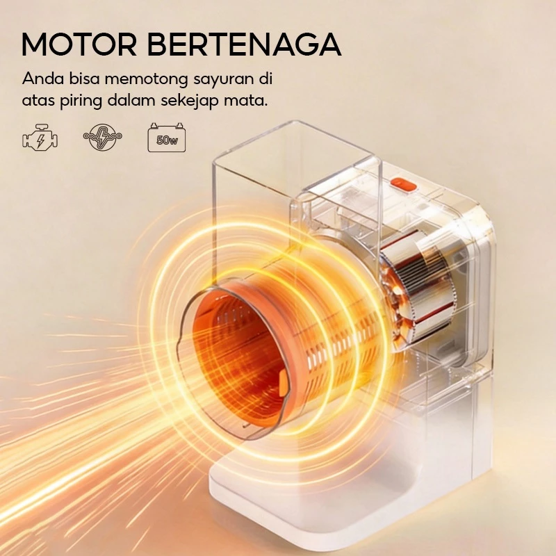 HAN RIVER chopper 50w low watt mesin pemotong sayur 3 in 1 multifungsi satu tombol cepat 3s